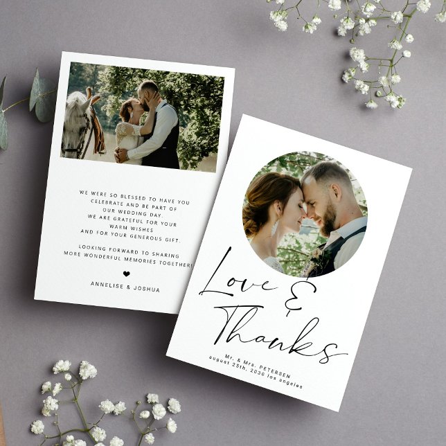 Love and thanks printable 2 photo wedding invitation (Creator Uploaded)