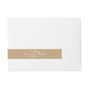 Love and Thanks Rustic Craft Silver Confetti Wraparound Address Label