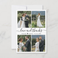 Love and Thanks Script 4 Photo Collage Wedding