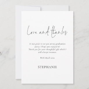 Love and Thanks Script Photo Graduation Thank You Card