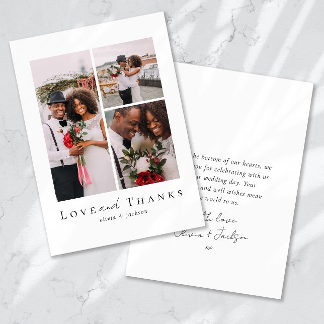 Love and Thanks Script Photo Wedding Thank You Card (Creator Uploaded)