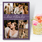 Love and Thanks Script Purple 5 Photo Wedding