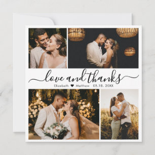 Love and Thanks Script Wedding Photo Thank You Car
