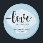 Love and Thanks Seashell Wedding Thank You Magnet<br><div class="desc">Find coordinating products in our "Seaside Beach Blue" Collection!</div>