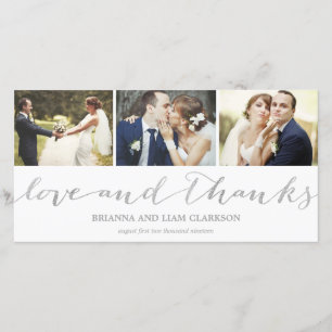 Love and Thanks Silver Script Wedding Thank You