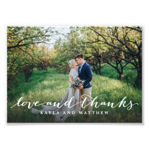 Love and Thanks Simple Script Full Bleed Photo Print