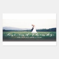 Love and Thanks Simple Script Full Bleed Photo