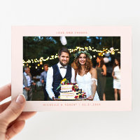Love and Thanks Simple Wedding Photo Peach