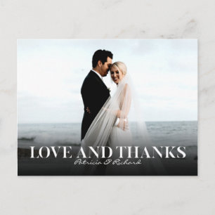 Love And Thanks Simple Wedding Thank You Foto Postcard