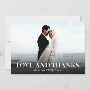 Love And Thanks Simple Wedding Thank You Photo Card