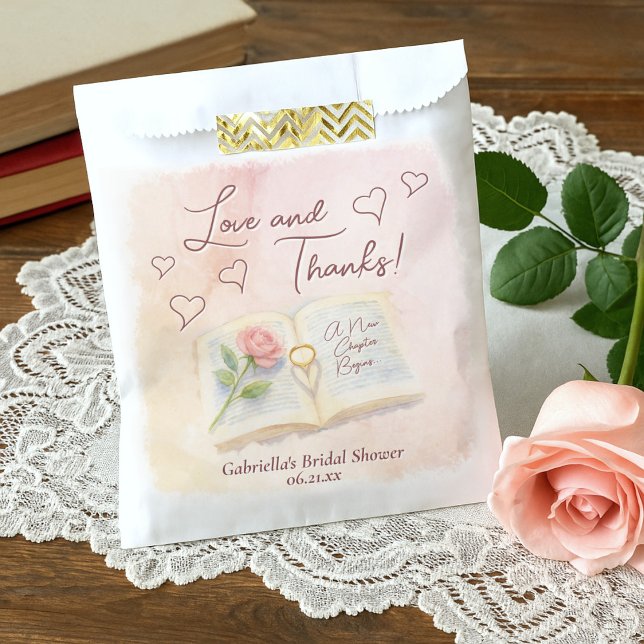 Love and Thanks Storybook Romance Bridal Shower Favour Bags (Creator Uploaded)