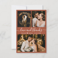 Love and Thanks Terracotta Wedding Photo
