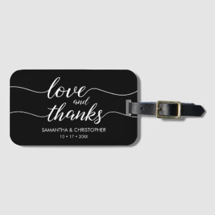 Love and Thanks Travel themed Wedding Favour Luggage Tag