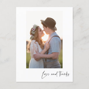 Love and Thanks Vertical Photo Thank You Postcard