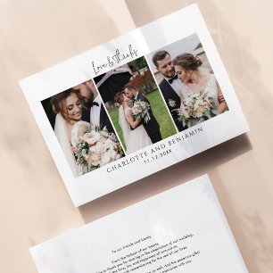 Love and thanks Wedding Day Photo Collage Card
