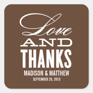 LOVE AND THANKS   WEDDING FAVOR LABELS