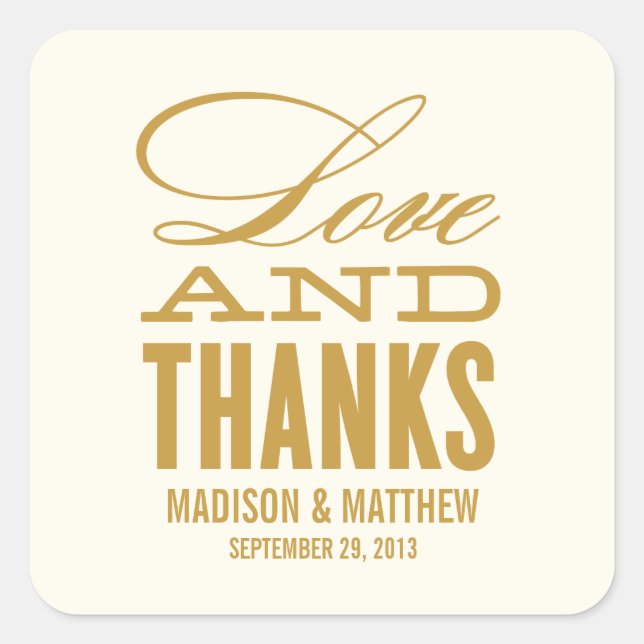 LOVE AND THANKS | WEDDING FAVOR LABELS (Front)