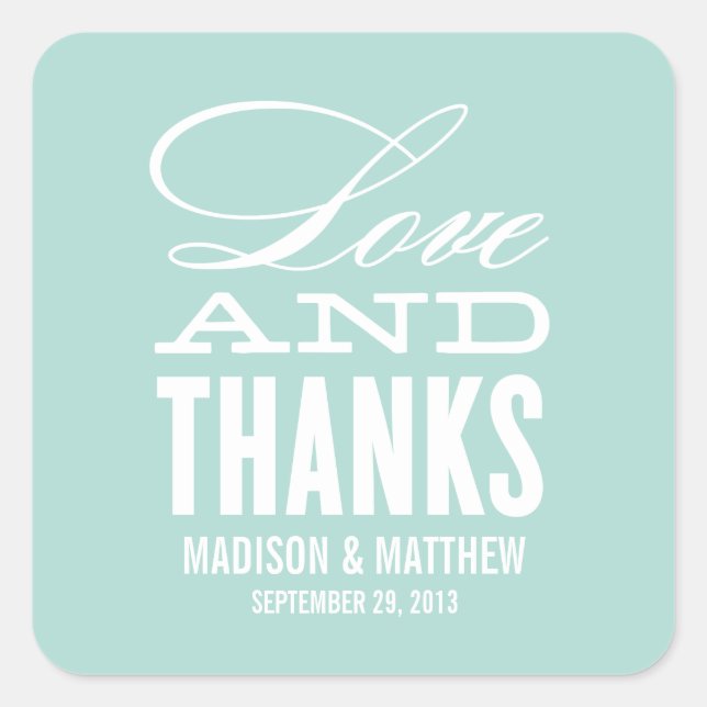 LOVE AND THANKS | WEDDING FAVOR LABELS (Front)