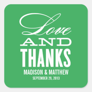 LOVE AND THANKS   WEDDING FAVOR LABELS