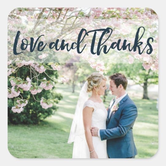 Love and Thanks Wedding Favour Sticker Label