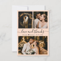Love and Thanks Wedding Photo Collage Thank You