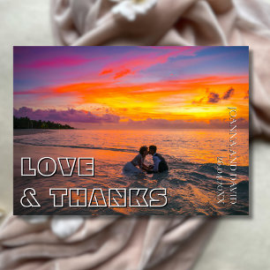 Love and Thanks Wedding Photo Terracotta Back Thank You Card