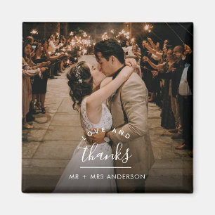 Love and Thanks Wedding Photo Thank You Magnet