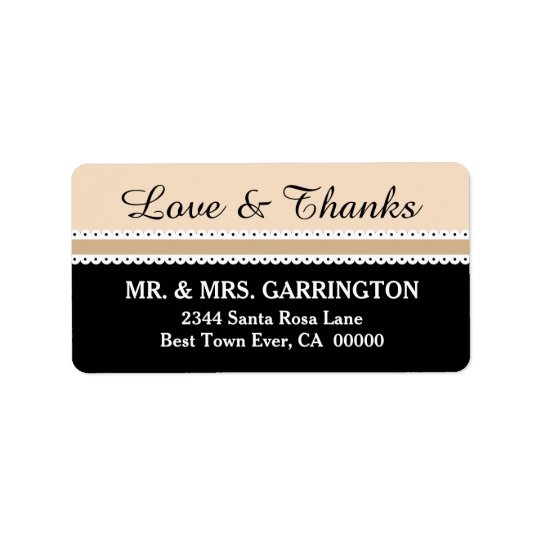 LOVE and THANKS Wedding Scalloped Ribbon V06 Address Label