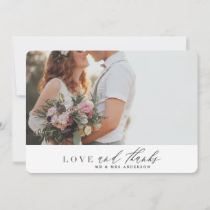 Love and thanks wedding thank you card