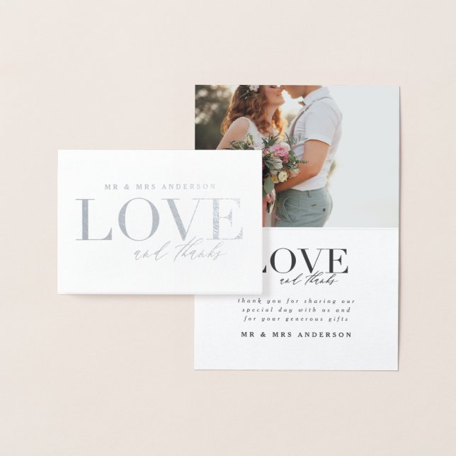Love and thanks wedding thank you card (Display)
