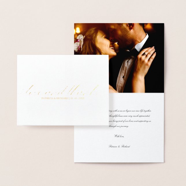 Love And Thanks Wedding Thank You Photo Foil Card (Display)