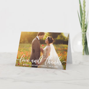 Love and Thanks Wedding Thank You Photo Fold Card