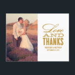 LOVE AND THANKS | WEDDING THANK YOU POST CARD<br><div class="desc">©FINE & DANDY PAPERIE</div>