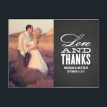 LOVE AND THANKS | WEDDING THANK YOU POST CARD<br><div class="desc">©FINE & DANDY PAPERIE</div>