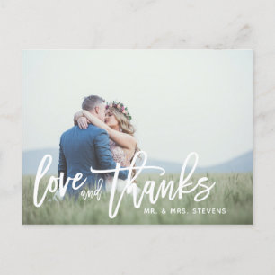 Love and Thanks Wedding Thank You Postcard