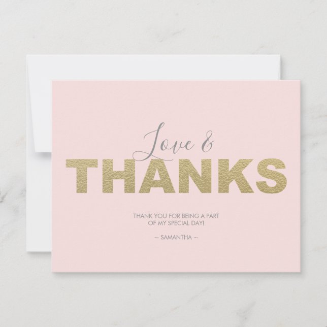 Love and Thanks XOXO Thank You Card (Front)