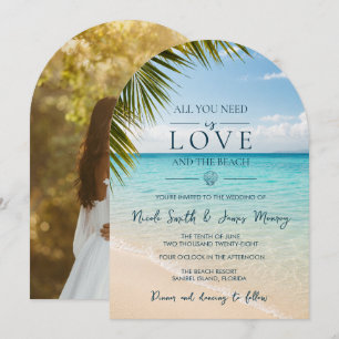 Love and The Beach Coastal Destination Wedding Invitation