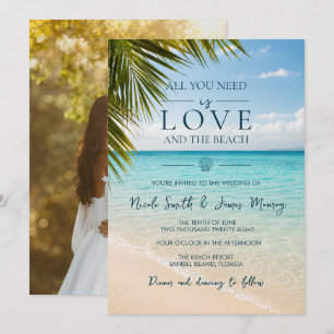 Love and The Beach Coastal Destination Wedding Invitation