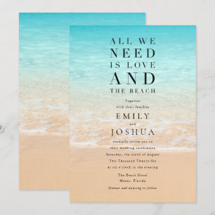 Love and the Beach Coastal Wedding Invitation