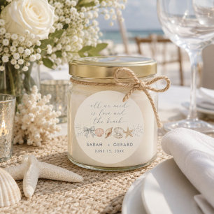 Love and The Beach Destination Wedding Classic Round Sticker