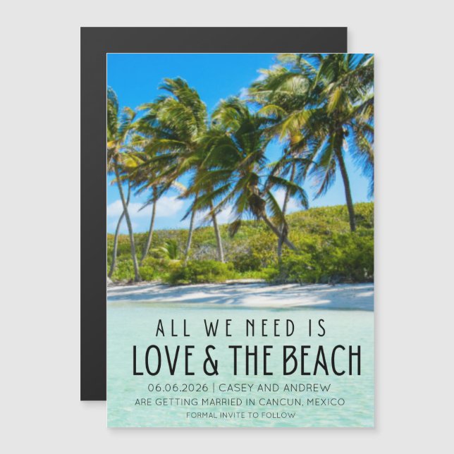 Love and the Beach Destination Wedding Save Date  (Front/Back)