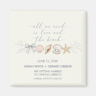 Love and The Beach Destination Wedding Save Date Magnet
