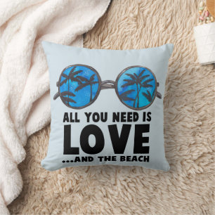 Love and the Beach Typography Cushion