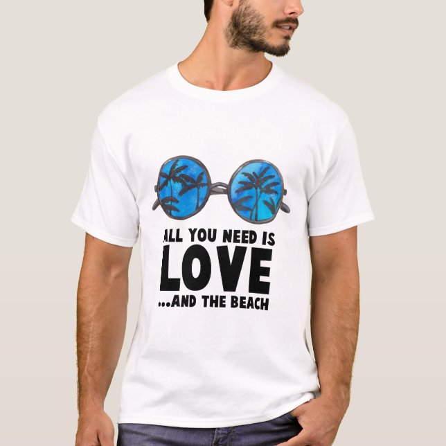 Love and the Beach Typography T-Shirt (Front)