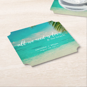 Love and the Beach Wedding Coasters