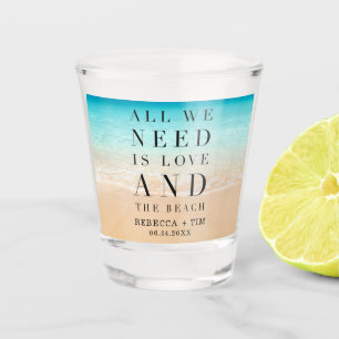 Love and the Beach Wedding Favour Shot Glass