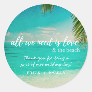 Love and the Beach Wedding Favour Stickers