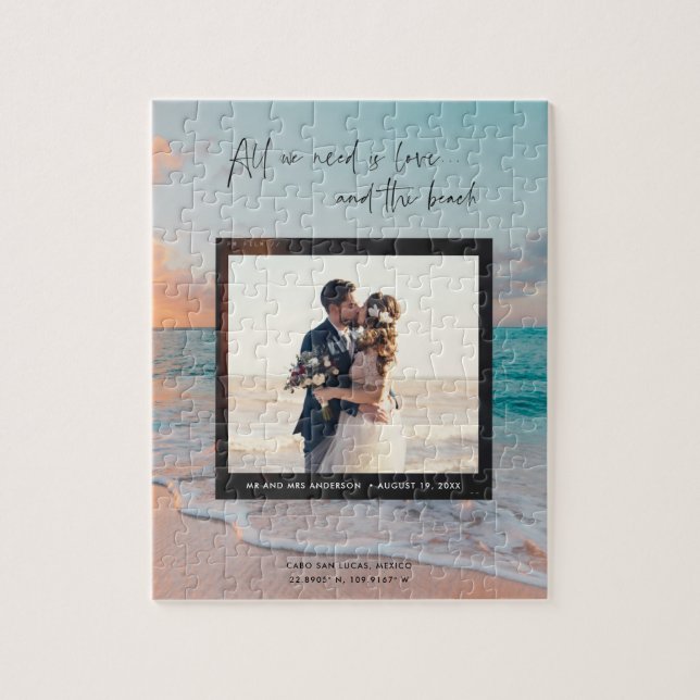 Love and the Beach Wedding Photo Jigsaw Puzzle (Vertical)