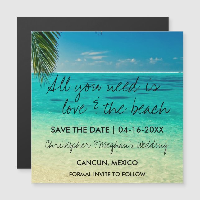 Love and The Beach Wedding Save the Date (Front/Back)