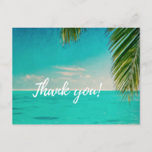 Love and the Beach Wedding Thank You Postcards